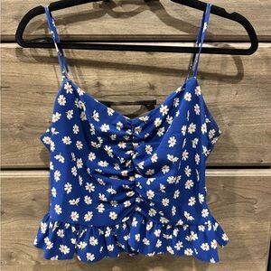 Topshop Blue Floral Top